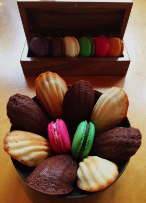 Macaroons and madeleines, Manchester House restaurant