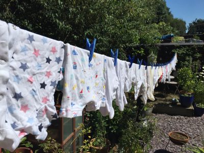 Baby clothes on the washing line
