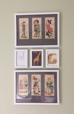 Nursery cards displayed on the wall