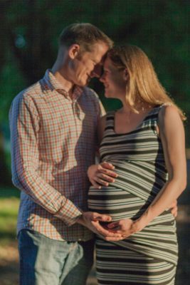 Hubby and I in Cringle Park Levenshulme with a large baby bump