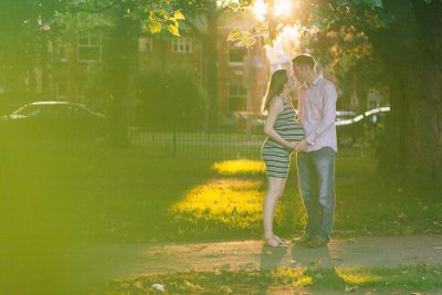 Hubby and I in Cringle Park Levenshulme with a large baby bump