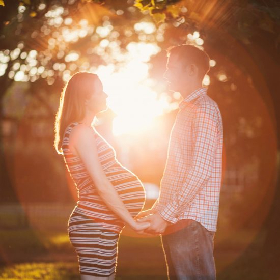 Hubby and I in Cringle Park Levenshulme with a large baby bump