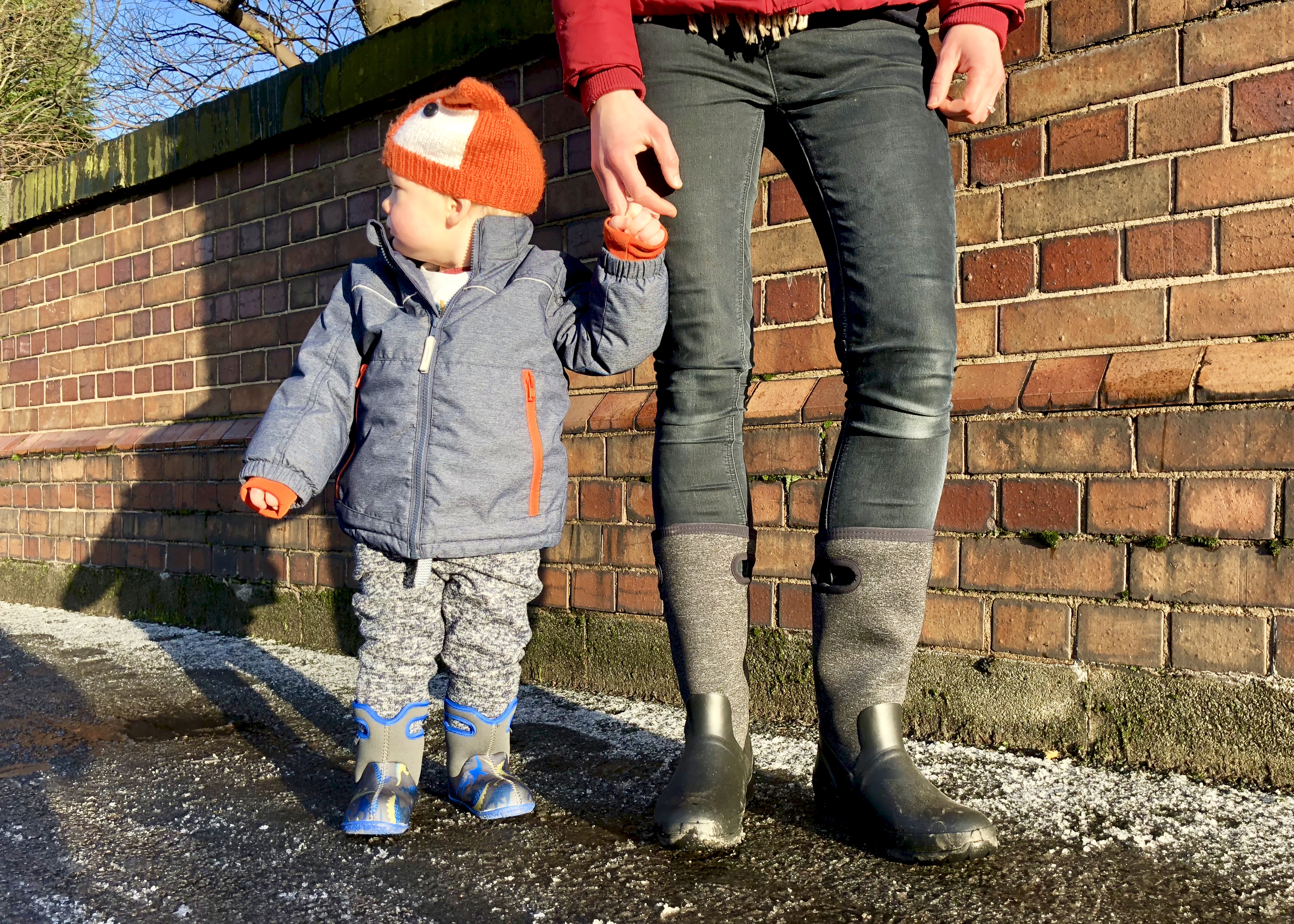 Mummy and toddler in Bogs wellies