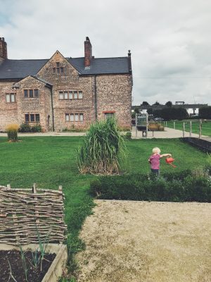 Tall Boy watering the garden at Ordsall Hall