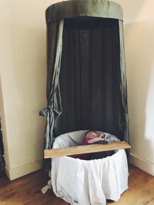 Tall Boy testing out the bath, Ordsall Hall