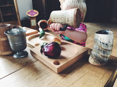 Tall Boy enjoying a banquet at Ordsall Hall