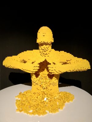 Yellow Lego sculpture