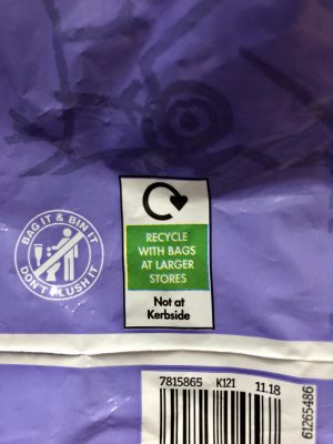 Plastic bag recycling logo